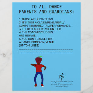 Dance Parent Reminder Apple Sky Blue Flyer