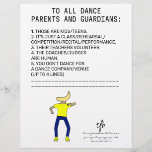 Dance Parent Reminder Banana Lime Flyer