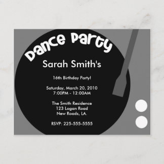 Dance Party Birthday Invitation