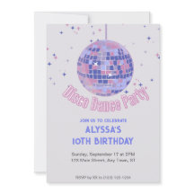 Dance party birthday invite