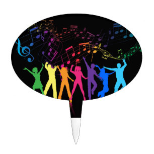 dance party cake topper