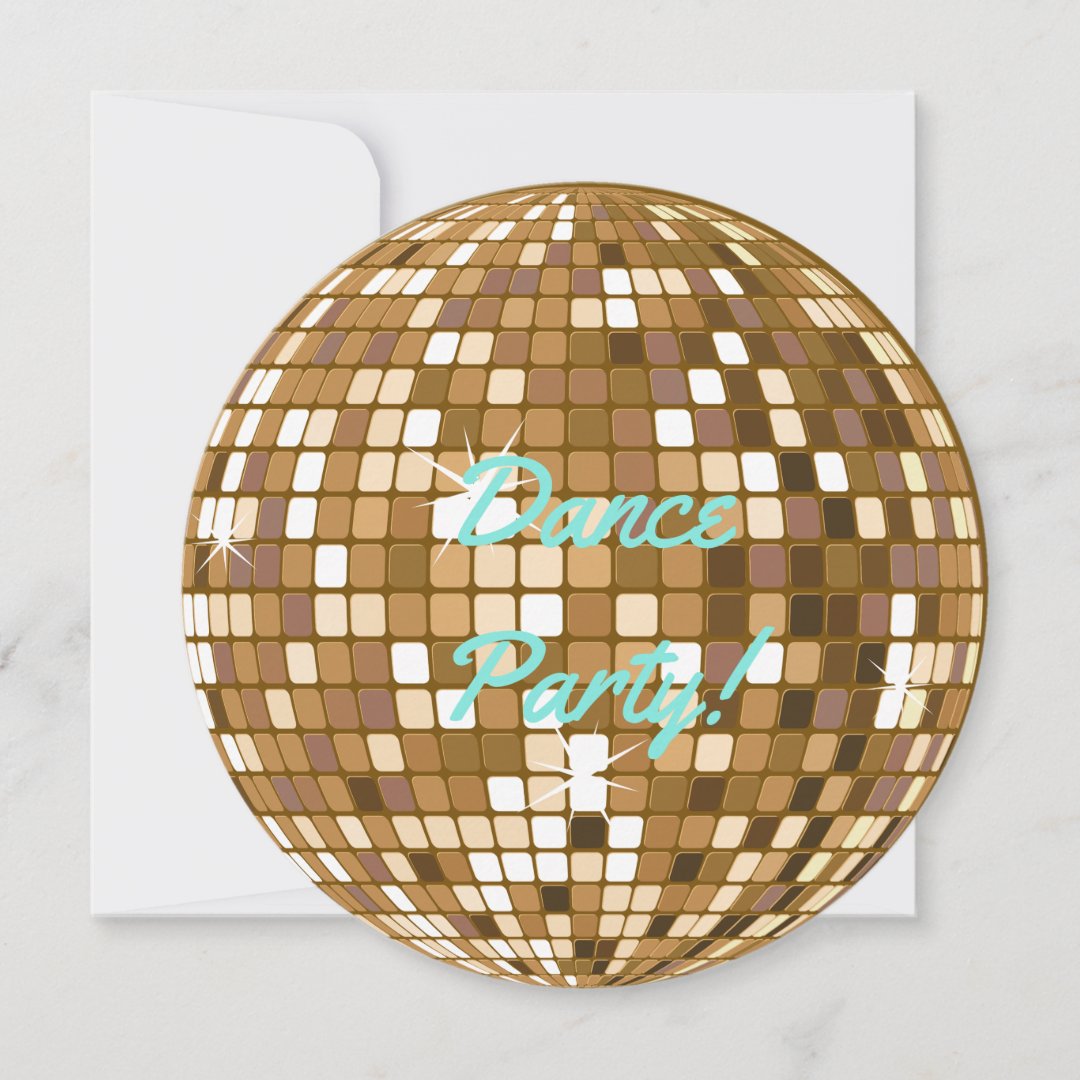 Dance Party Disco Ball Party Invitations 