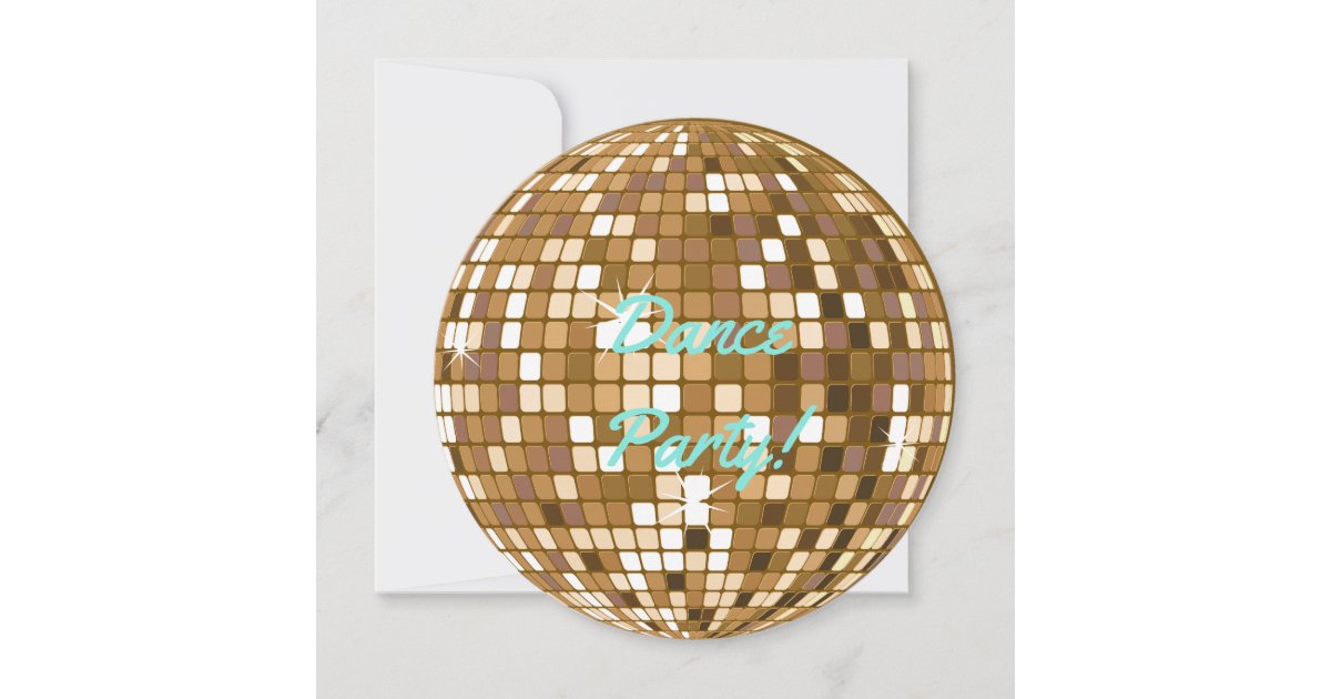 Dance Party Disco Ball Party Invitations | Zazzle