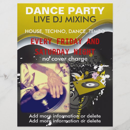 Dance Party DJ Turntable Flyer | Zazzle