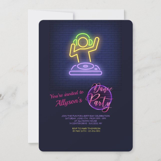 Dance Party Invitation (Front)