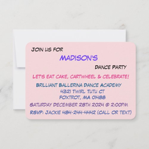 Dance Party Invitation