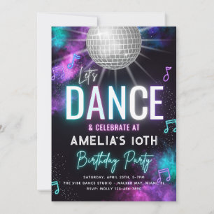 Dance Party Invitation Dance Birthday Invitation