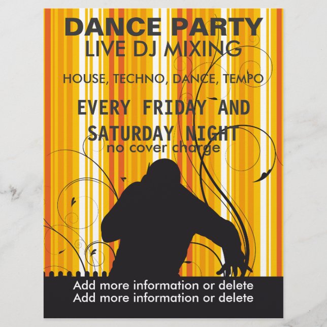 Dance Party Live DJ Music Flyer (Front)