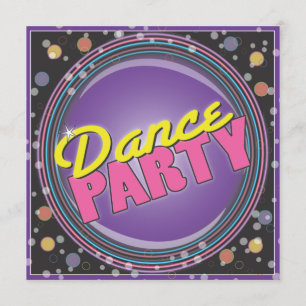 Dance Party! Neon Celebration Invitation