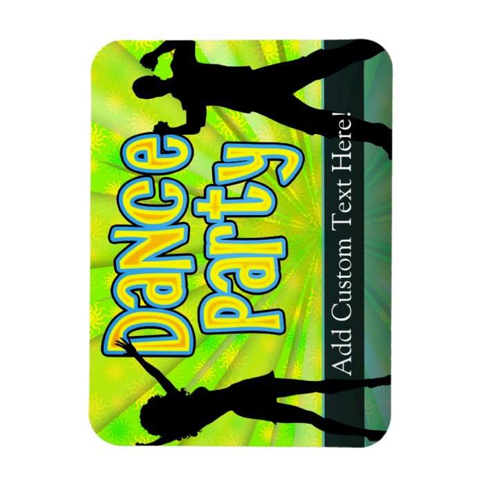 Dance Party, Neon Green/Black Flexible Magnet