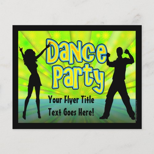 Dance Party Neon GreenBlack Flyer