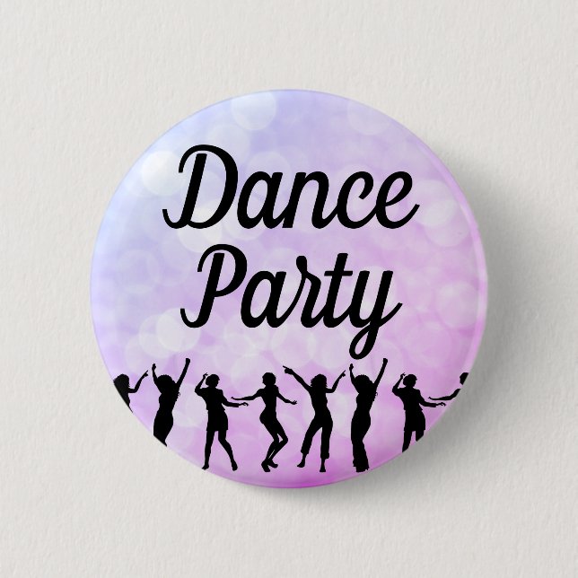 Dance Party Silhouette Dancers Button (Front)