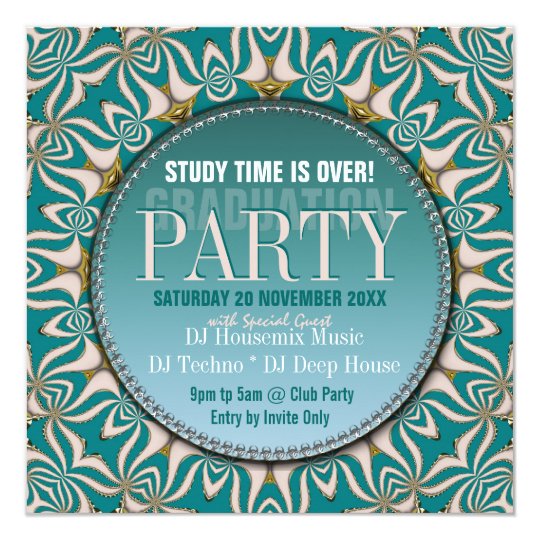 Dance Party Time Graduation Invitations