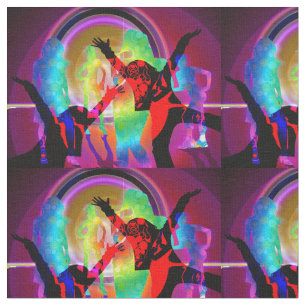 Dance Party With Glow In The Dark Colors Fabric