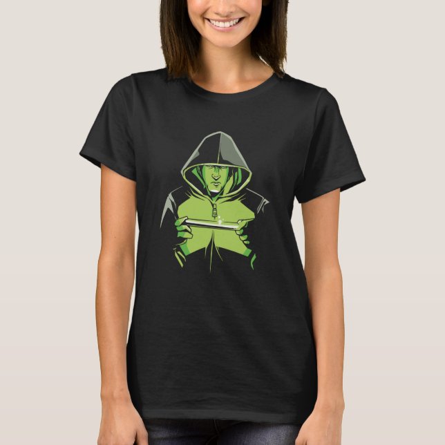 Dance Performer with Led Sticks Glow Sticking Glow T-Shirt (Front)