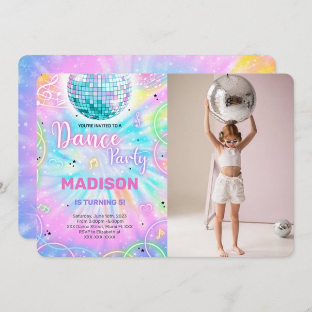 Dance Photo Invitation (Front/Back)
