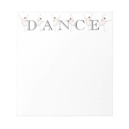 Dance Pink Ballerina Ballet Dancer Notepad