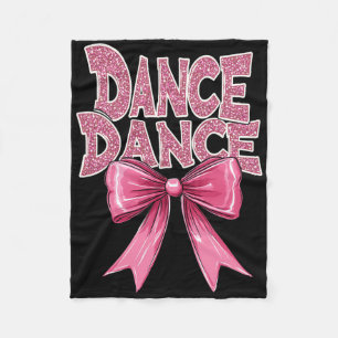 Dance Pink Dancing Bow Cute Ballet Recital Cl Girl Fleece Blanket