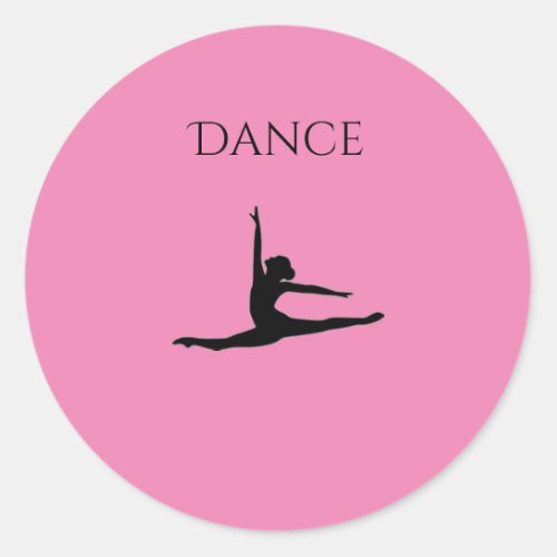 Dance pink round stickers classic round sticker