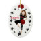 Dance Pom Girl Brunette Black and Red