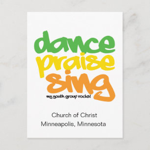 Dance Praise Sing Youth Group Postcards Invites