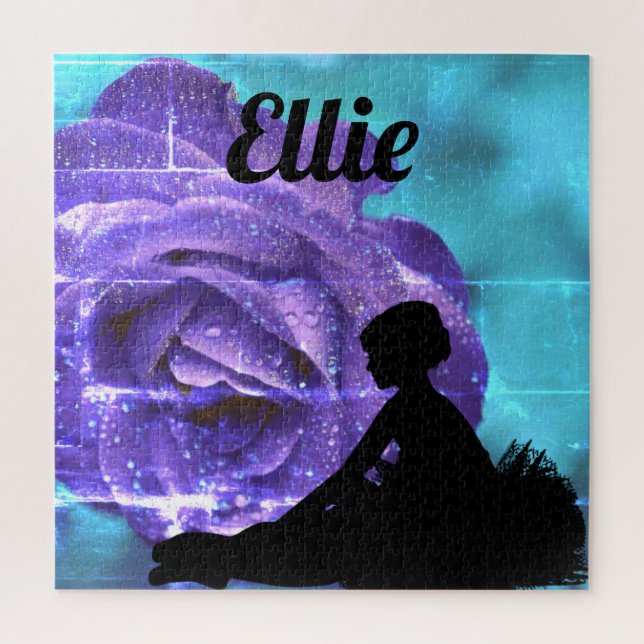 Dance Purple Rose Abstract 676 Piece Puzzle (Vertical)