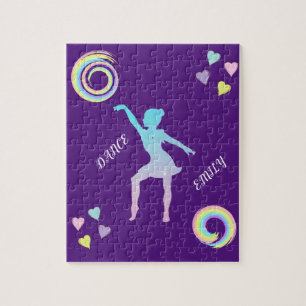 Dance puzzle with hearts & swirls.