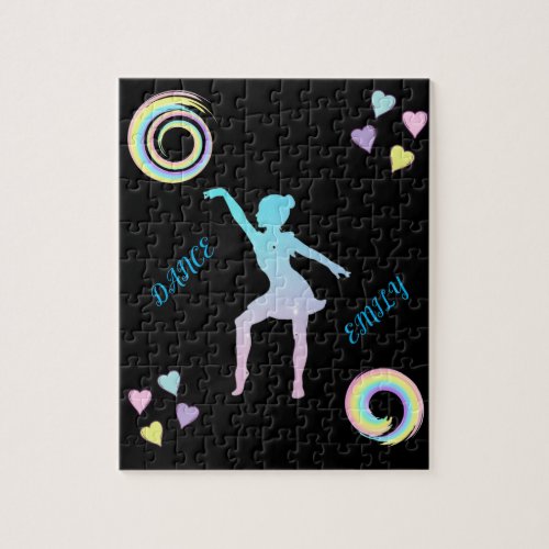 Dance puzzle with hearts  swirls