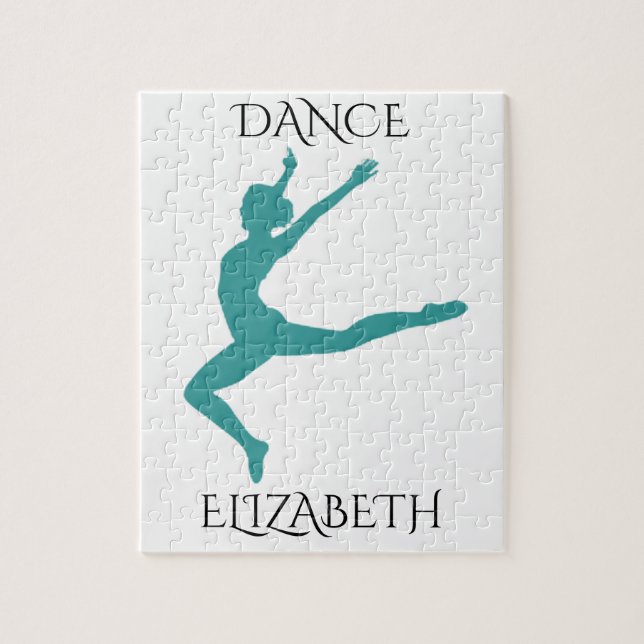 Dance puzzle with personalized name. (Vertical)
