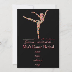 Dance recital ballet or modern dance invitation