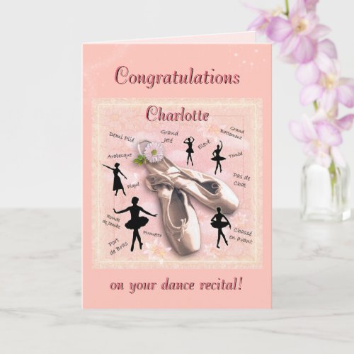 Dance Recital Card with customizable text