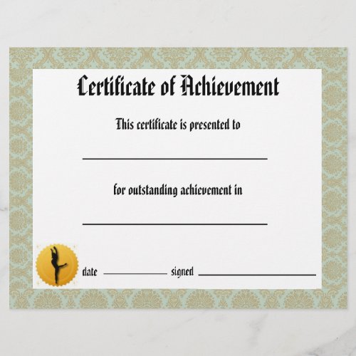 Dance Recital Certificate of Achievement _ Lyrical