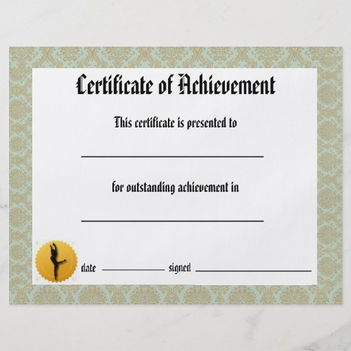 Dance Recital Certificate of Achievement - Lyrical Flyer | Zazzle