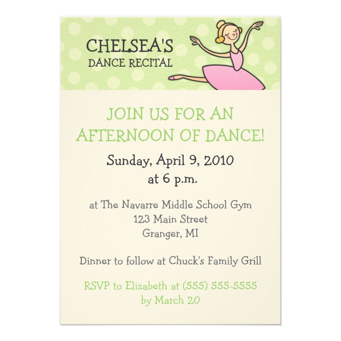 Dance Recital Invitations