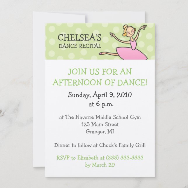 Dance Recital Invitations (Front)