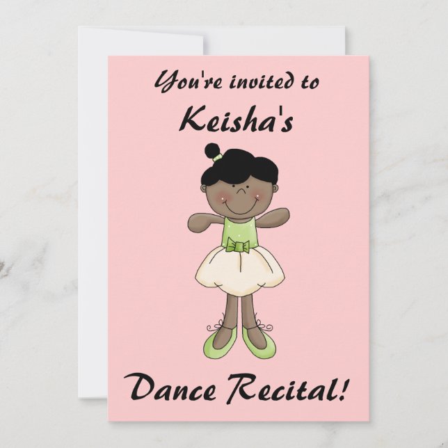 Dance Recital-Little Girl/Pink Invitation (Front)