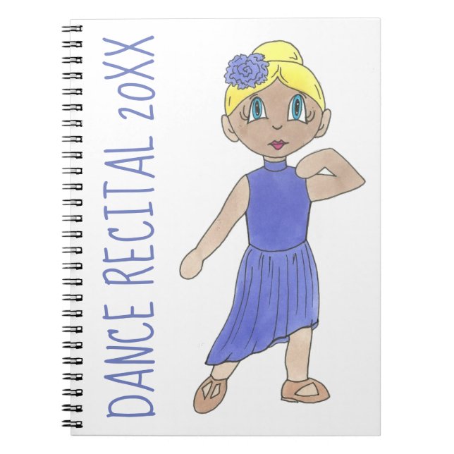 Dance Recital Memories Lyrical Modern Dancer Class Notebook (Front)