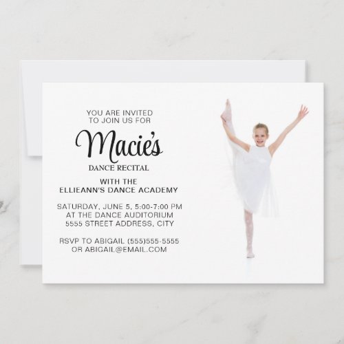 Dance Recital Photo Invitation