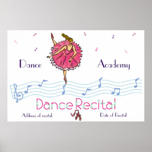 Dance Recital Pink Ballerina Poster