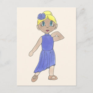 Dance Recital Purple Costume Modern Lyrical Dancer Postcard
