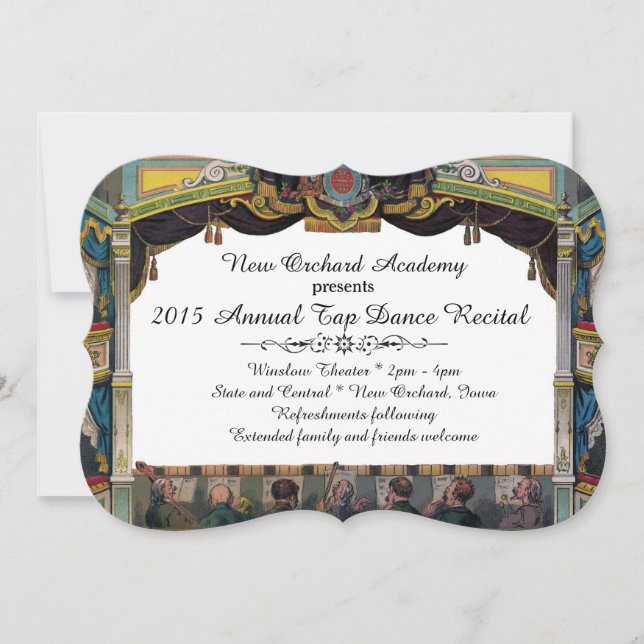 Dance Recital Vintage Theater Invitation (Front)
