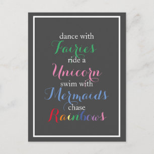 Dance, Ride, Swim, Chase Magic Postcard