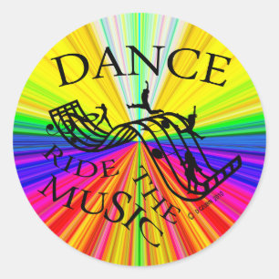 Dance Ride the Music! Classic Round Sticker