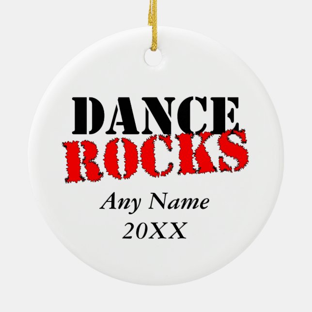Dance Rocks Ceramic Ornament (Back)