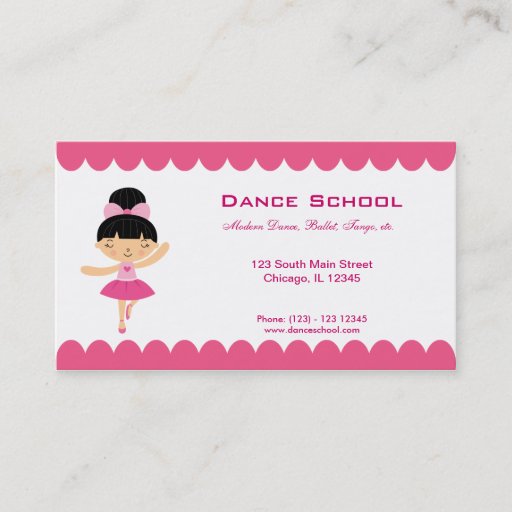 Customizable Dance School Business Cards