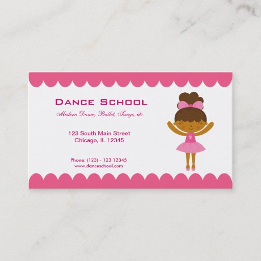 Customizable Dance School Business Cards