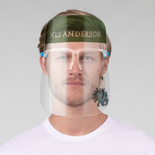 dance school monogram dancer face shield (Insitu)