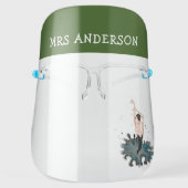 dance school monogram dancer face shield (Front)