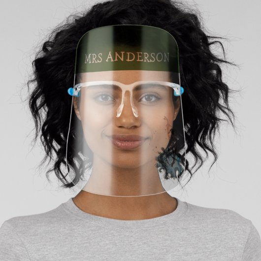 dance school monogram dancer face shield (Insitu)