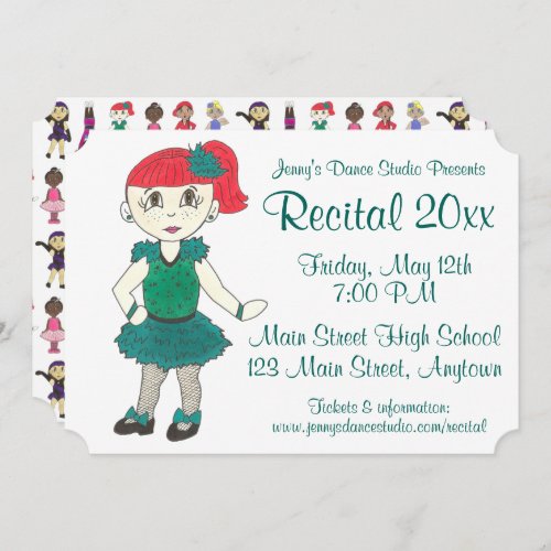 Dance School Studio Annual Recital Showcase Show Invitation